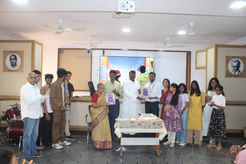 Ceremonial dais inauguration of the college literary publication with faculty and student authors