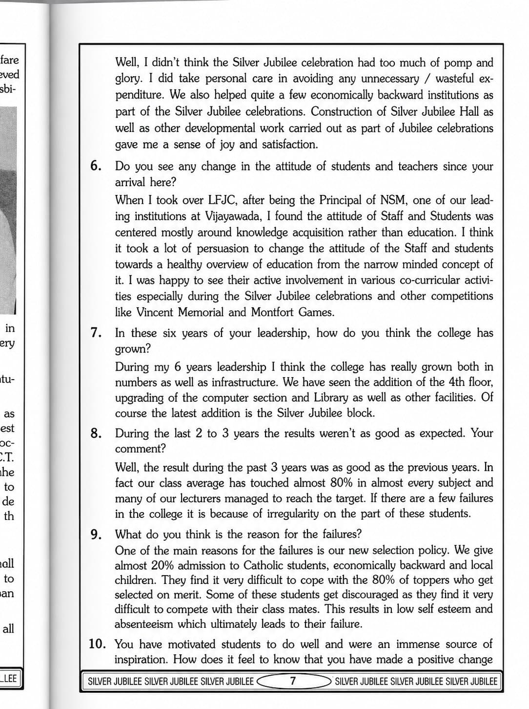 Silver Jubilee Souvenir — Institution Chronicles